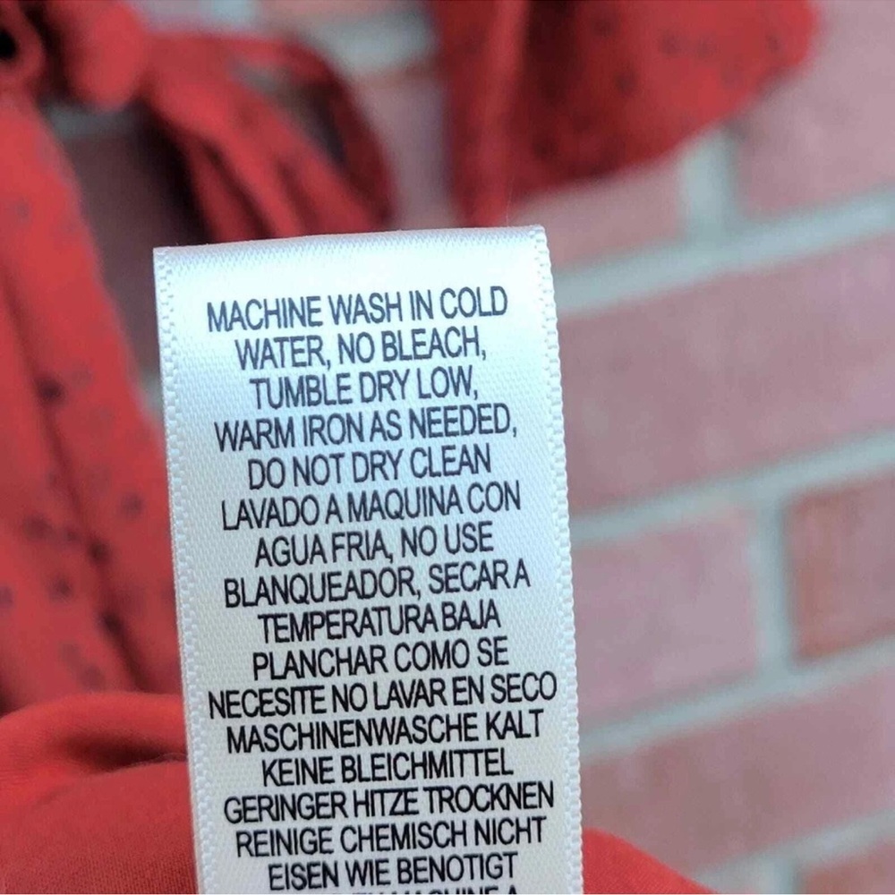 Anthropologie Red Pleated Long Sleeve Gown - Picture 2 of 5